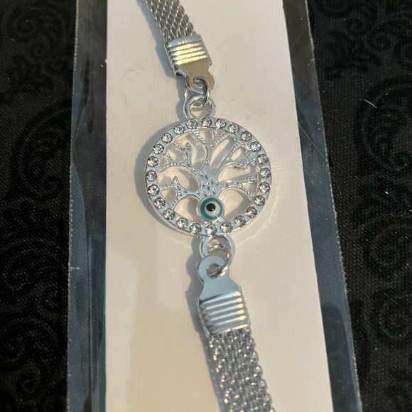 NWOT Rhinestone Tree of Life Bracelet Jewelry Charm - Picture 3 of 4